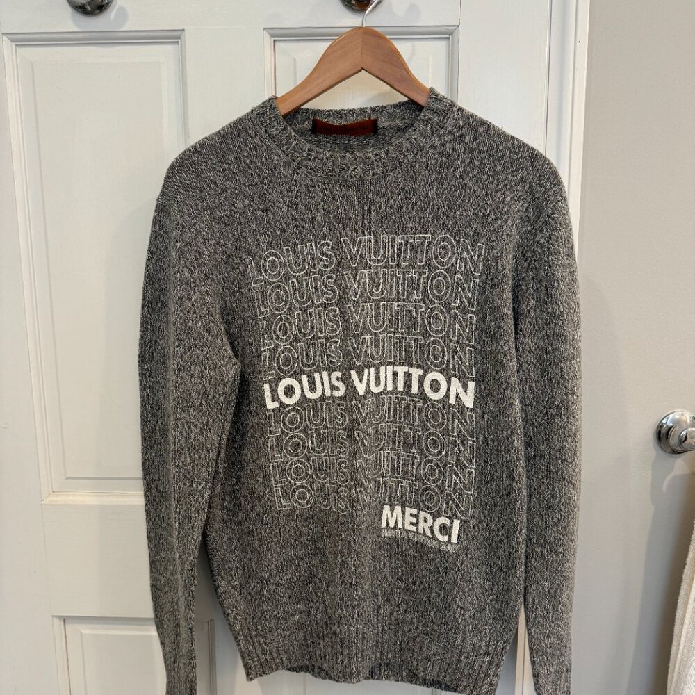 LOUIS VUITTON MERCI KNITTED CASHMERE SWEATER GREY
